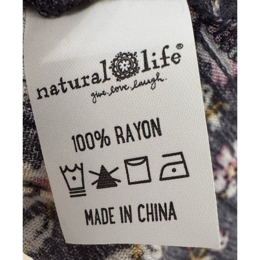 Natural Life New Evangeline Tiered Maxi Dress Purple Floral Boho Cottagecore M - Picture 6 of 6